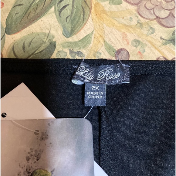 Lily Rose women’s junior plus size long black bodycon dress w/sheer poet sleeves - Picture 9 of 12